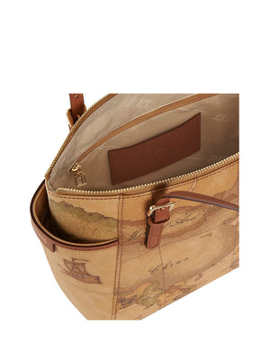 Alviero Martini Borsa Shopping Bag Con Fibbie Geo Classico Naturale