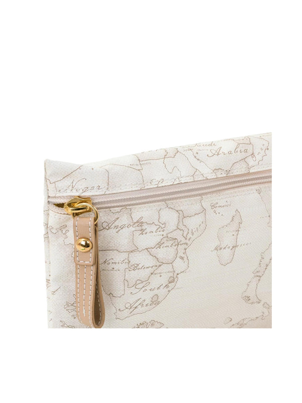 Alviero Martini Pochette Unisex Grande Stampa Geo Soft White