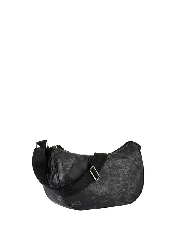 Alviero Martini Borsa A Tracolla Donna Geo Soft Black Media A Mezzaluna Nero