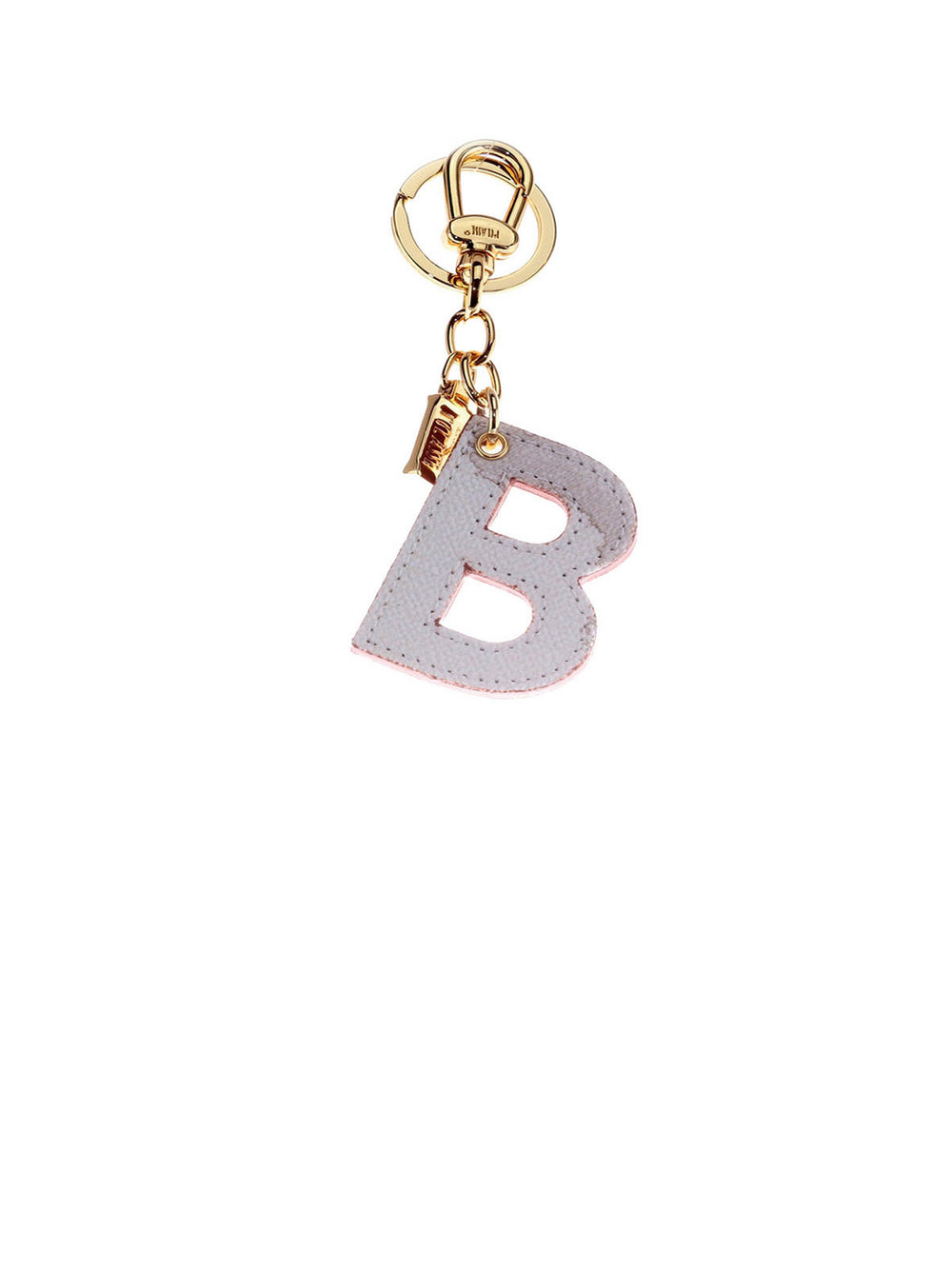 Alviero Martini Portachiavi Unisex Lettera B Stampa Geo Bianco