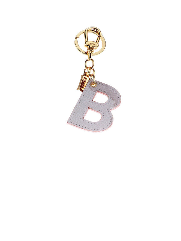 Alviero Martini Portachiavi Unisex Lettera B Stampa Geo Bianco