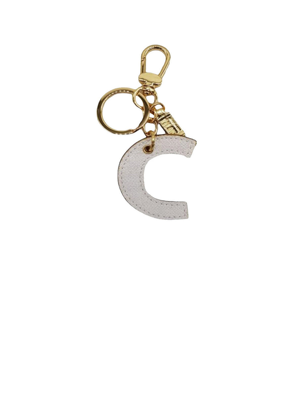 Alviero Martini Portachiavi Unisex Lettera C Stampa Geo Bianco
