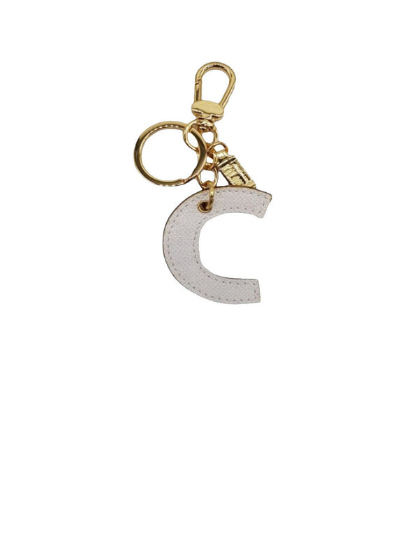 Alviero Martini Portachiavi Unisex Lettera C Stampa Geo Bianco