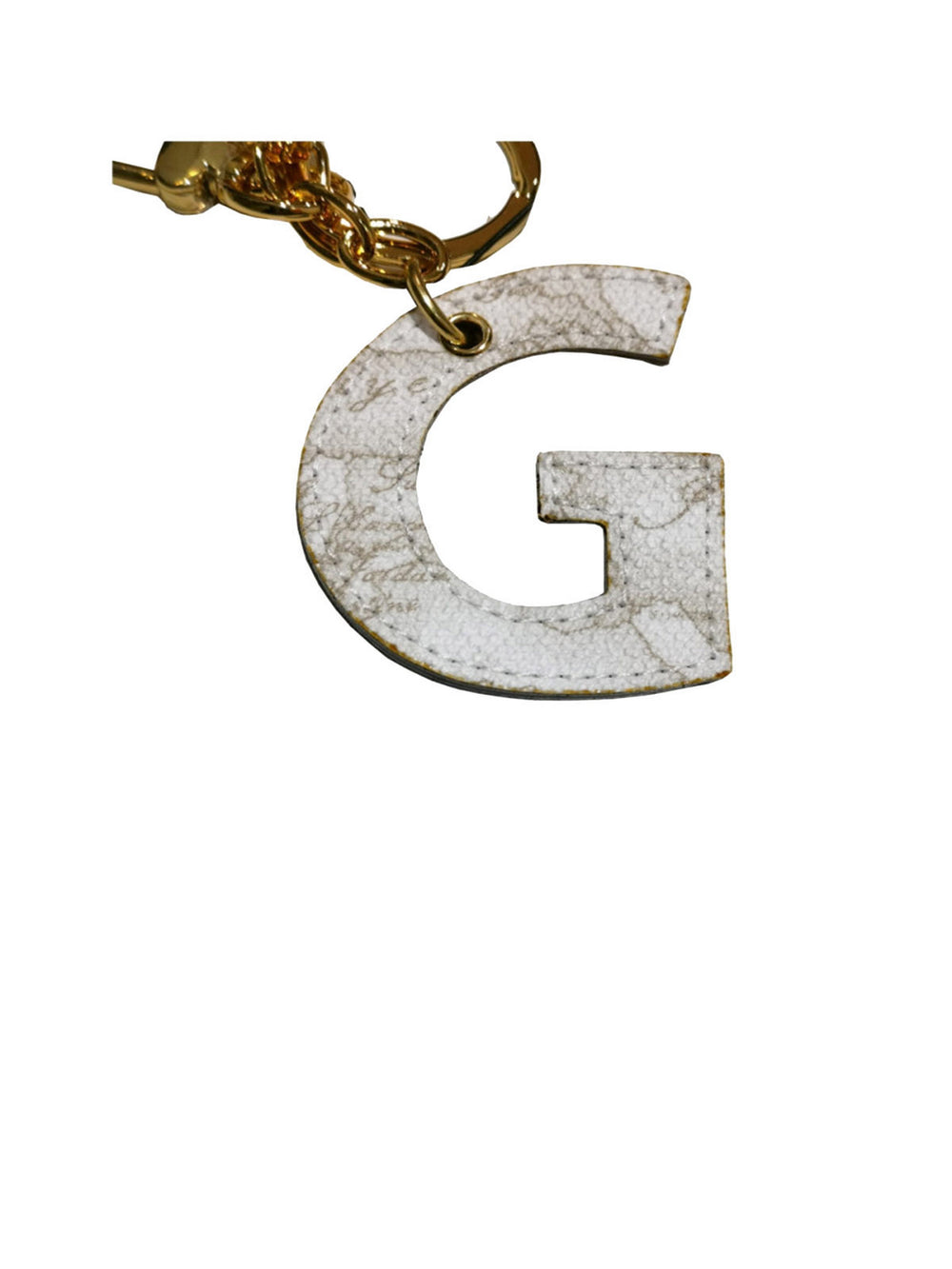 Alviero Martini Portachiavi Unisex Lettera G Stampa Geo Bianco