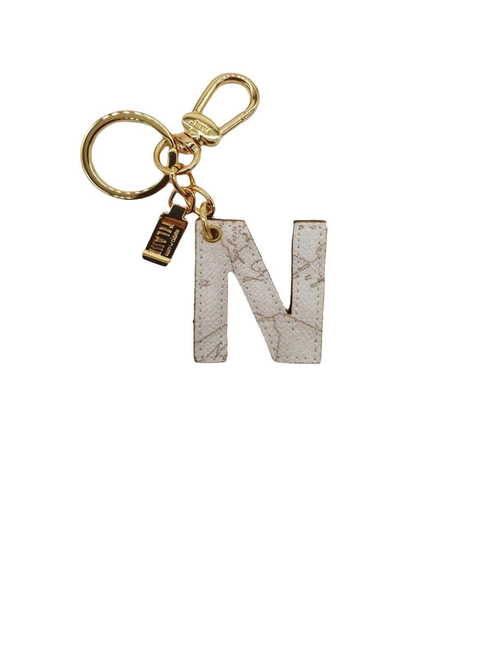 Alviero Martini Portachiavi Unisex Lettera N Stampa Geo Bianco
