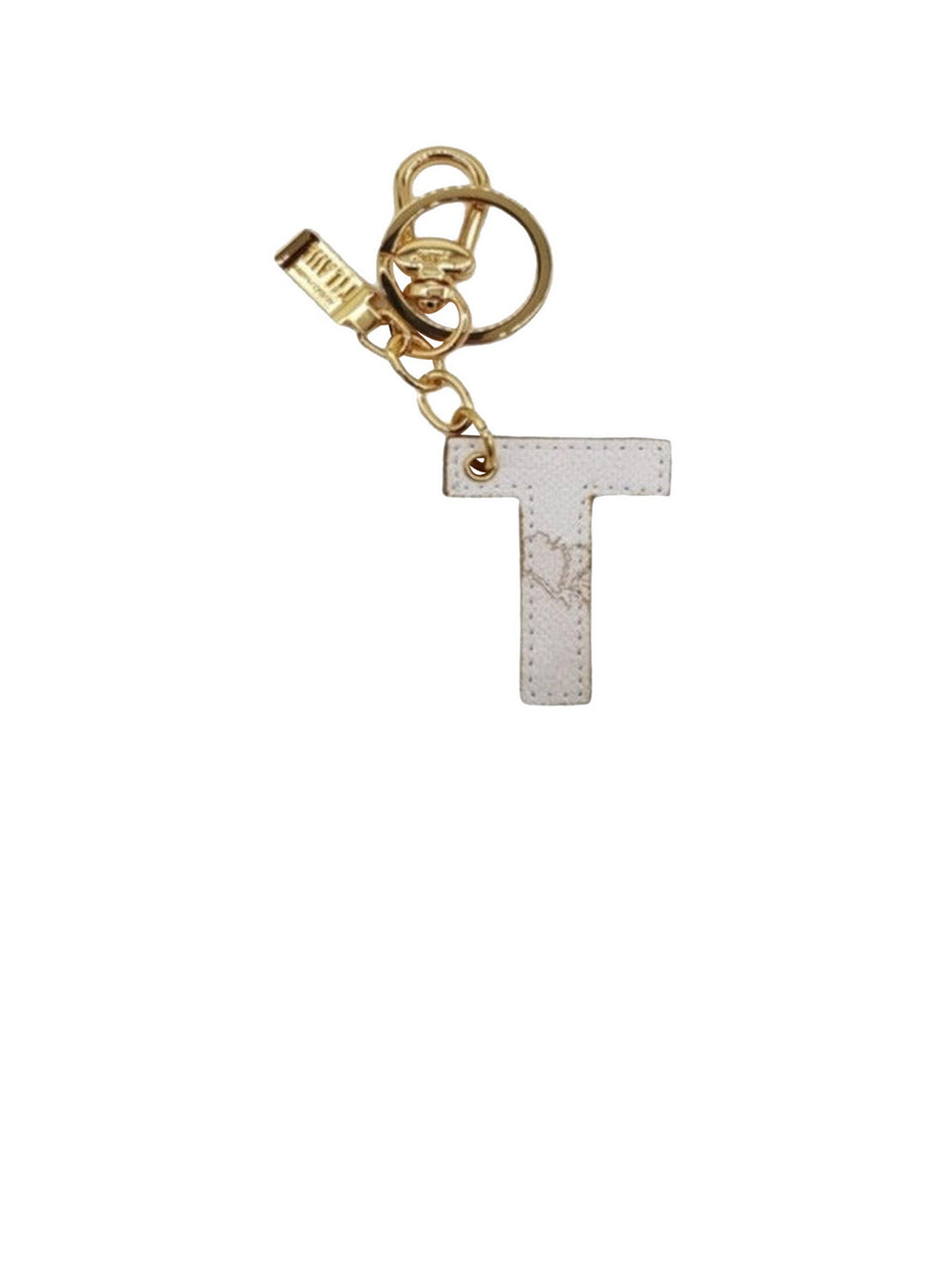 Alviero Martini Portachiavi Unisex Lettera T Stampa Geo Bianco
