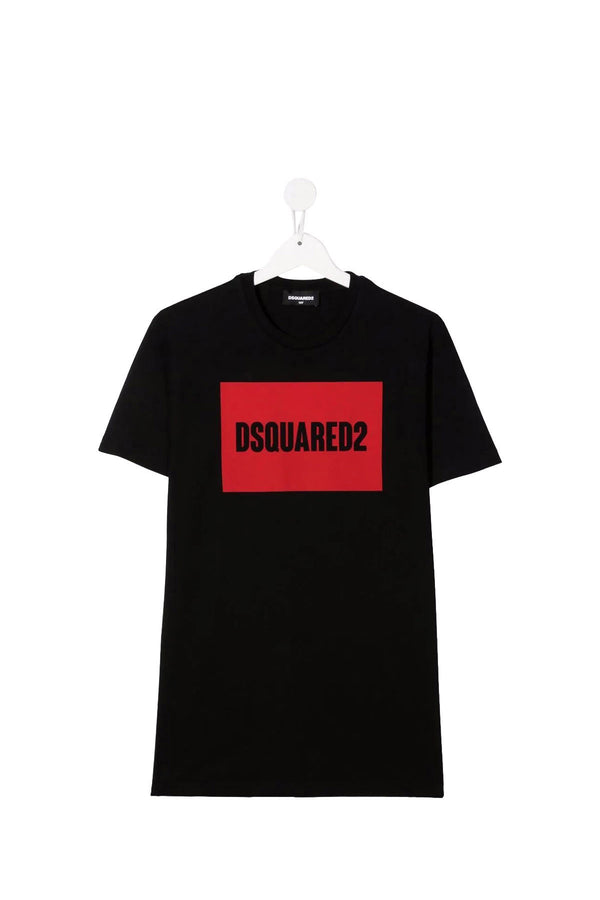 DSQUARED T-Shirt Stampa Frontale Nero