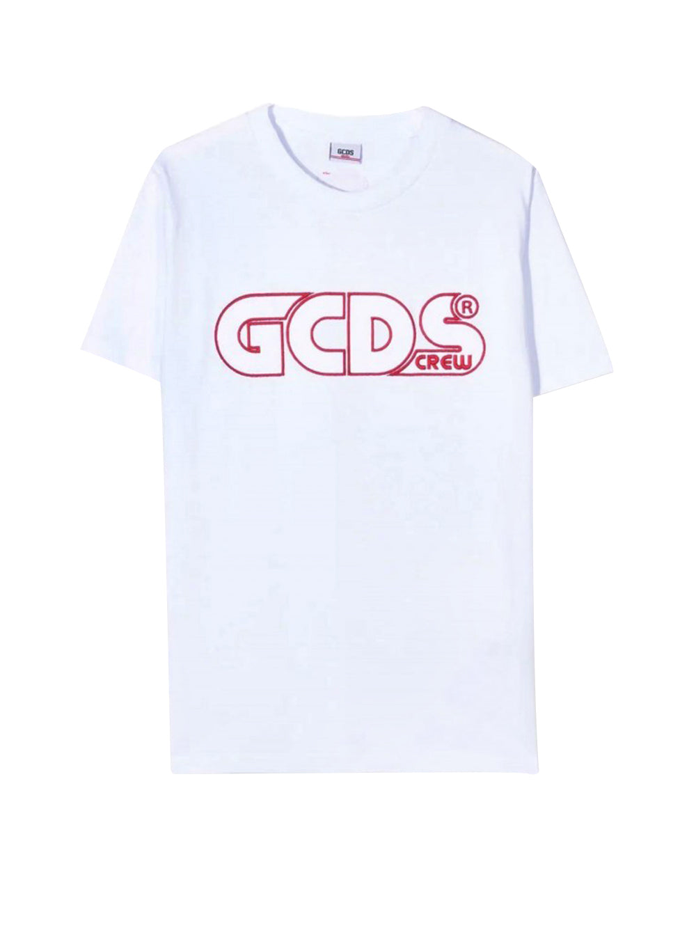 GCDS T-Shirt Logo Frontale Bianco