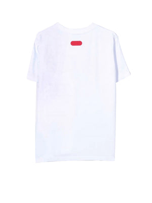 GCDS T-Shirt Logo Frontale Bianco