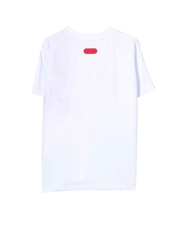 GCDS T-Shirt Logo Frontale Bianco