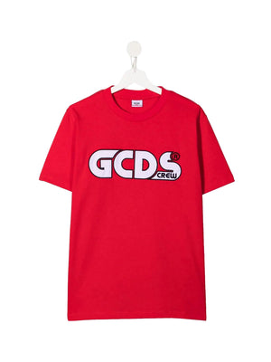 GCDS T-Shirt Logo Frontale Rosso