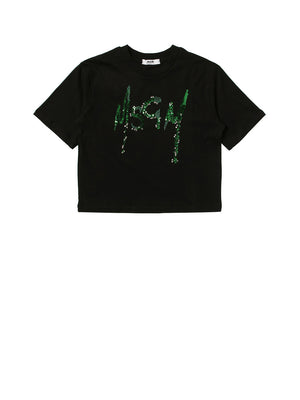 MSGM T-Shirt Corta Logo Nero
