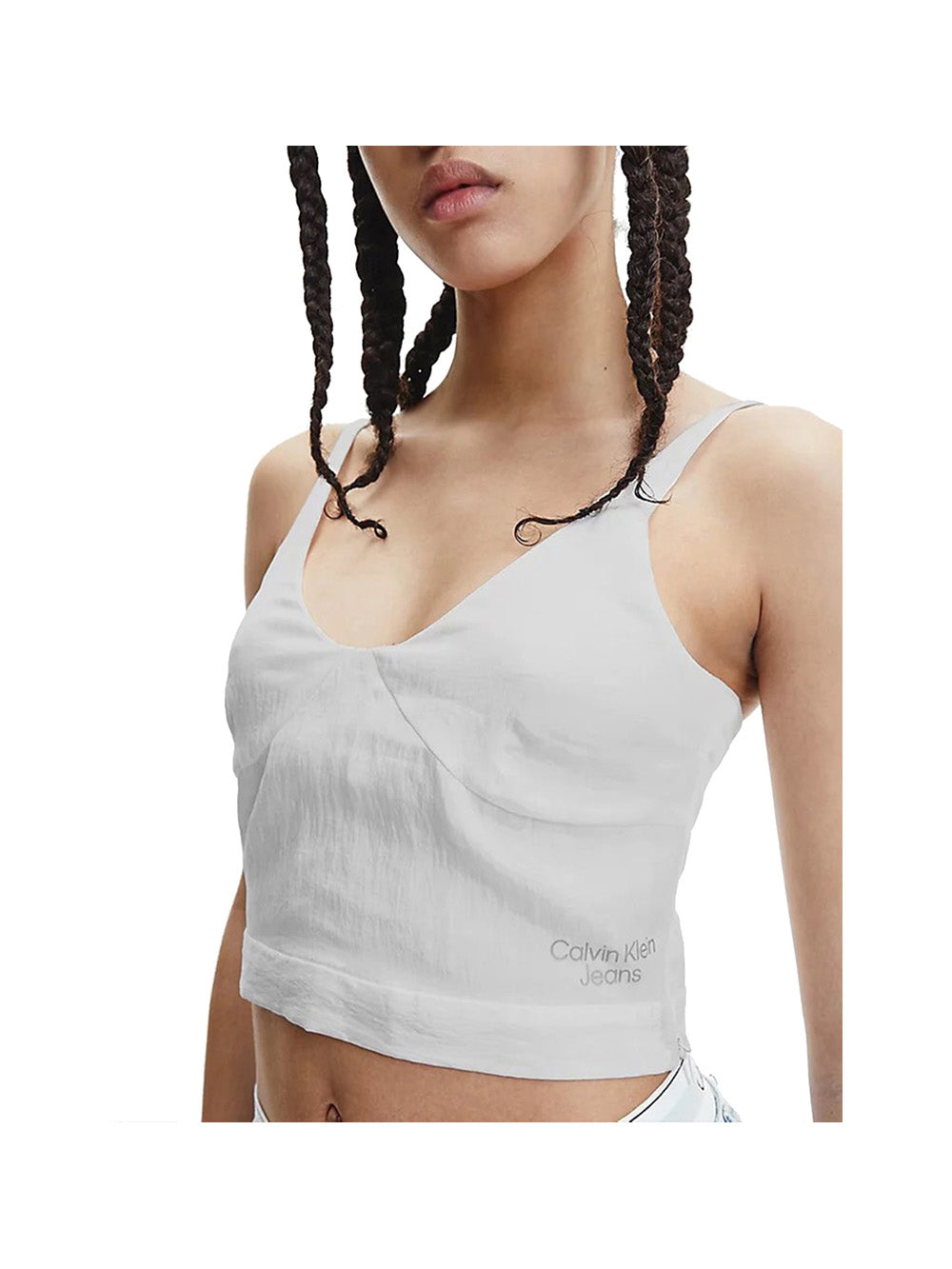 Top Cropped In Morbido Lyoncell Bianco