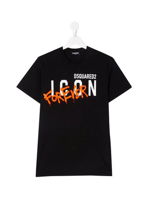 DSQUARED T-Shirt Con Stampa Logo Nero