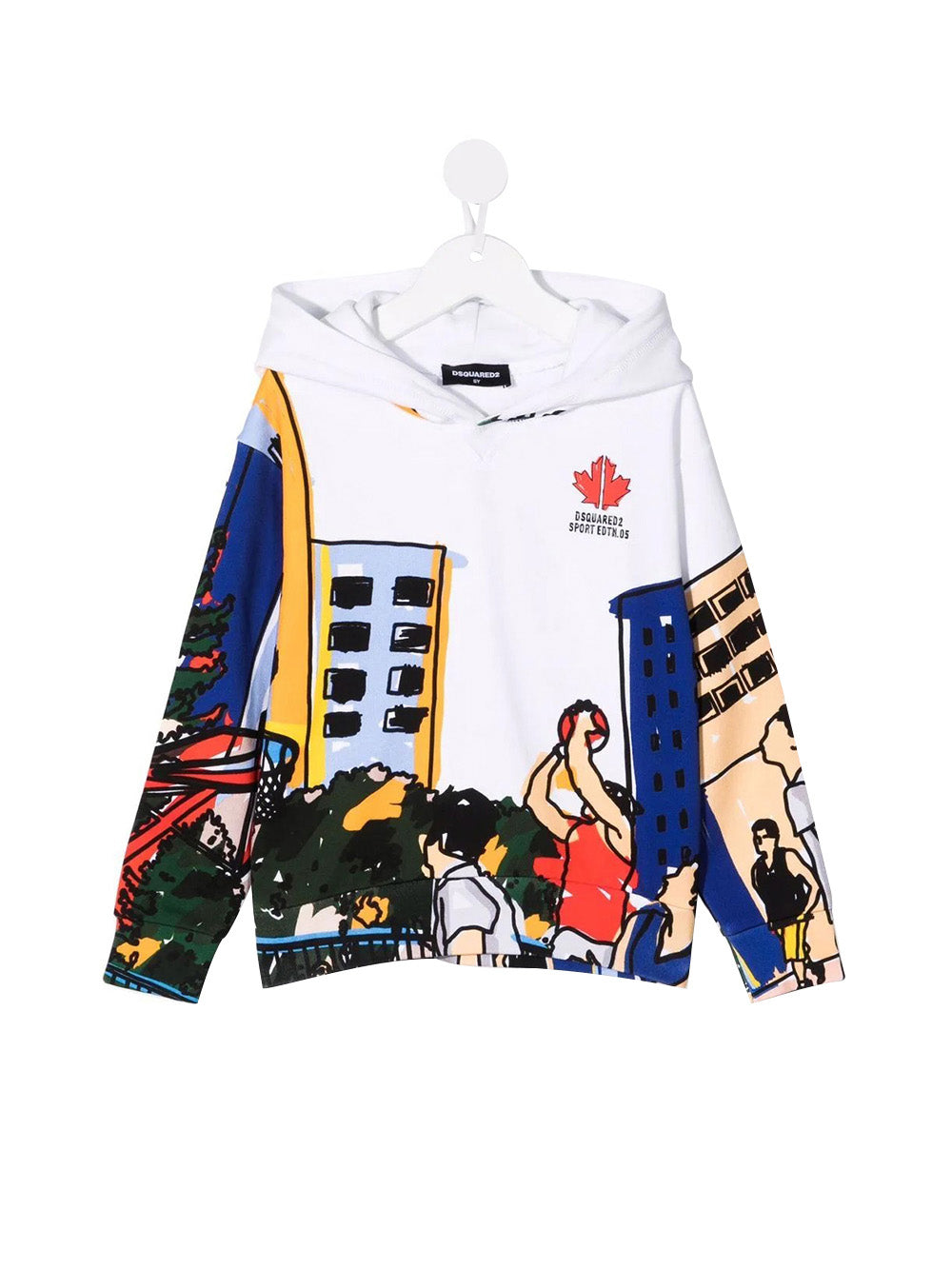 DSQUARED2 PRE Felpa Con Maxi Stampa Bianco