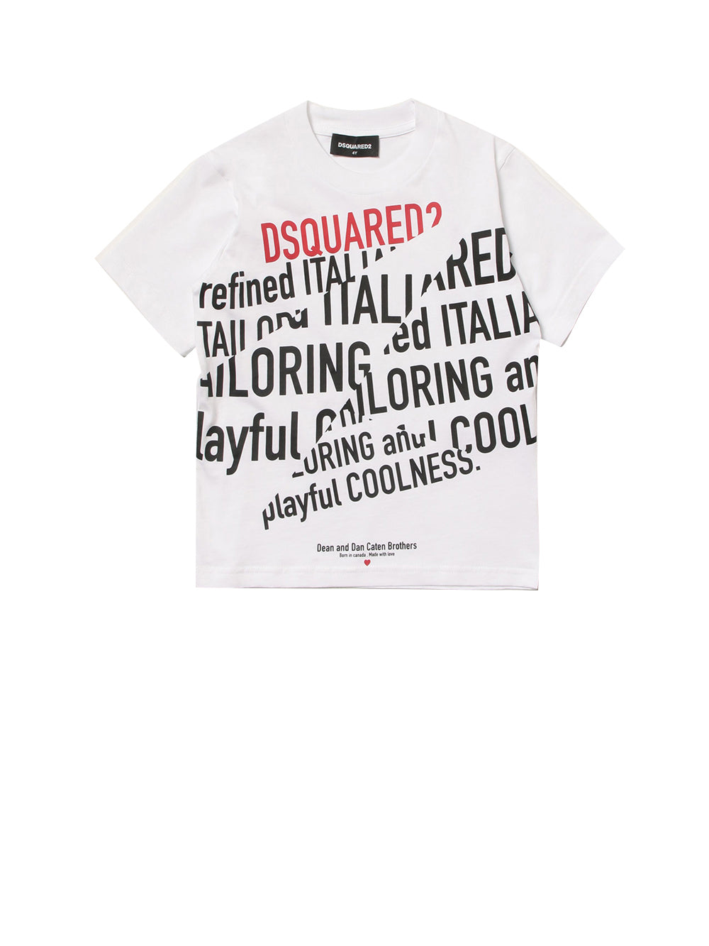 DSQUARED T-Shirt Stampa Frontale Bianco