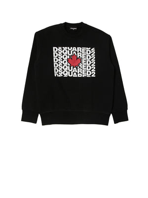 DSQUARED Felpa Con Stampa Nero
