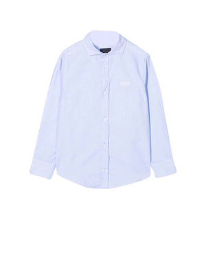 FAY Camicia Logo Sul Petto Azzurro