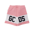 Shorts In Cotone Con Logo Rosa