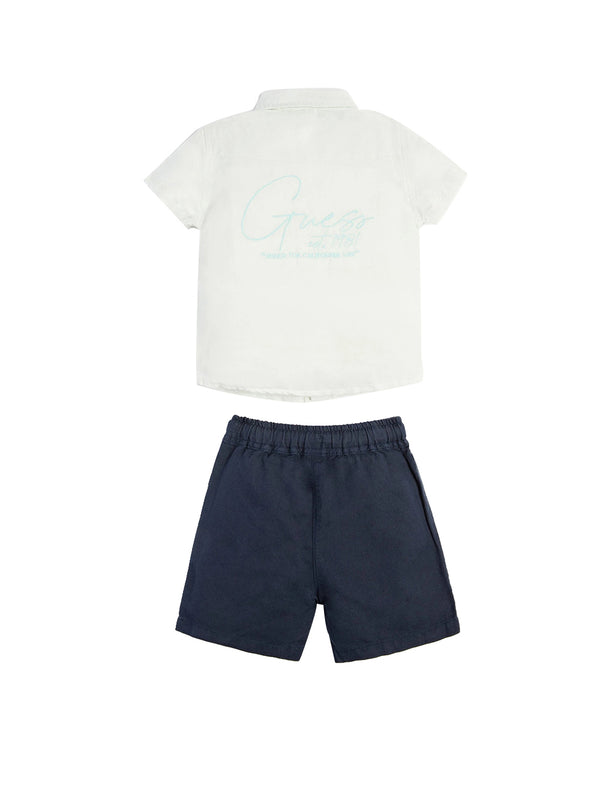 GUESS Coordinati Camicia E Short Bianco/Blue