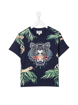 KENZO T-Shirt Stampa Grafica Navy