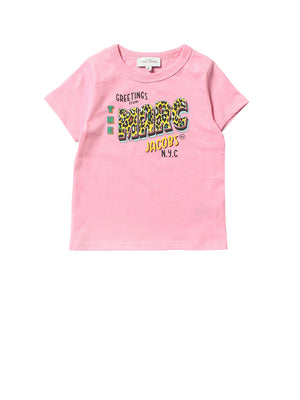 MARC JACOBS T- Shirt Girocollo Con Stampa Frontale Rosa
