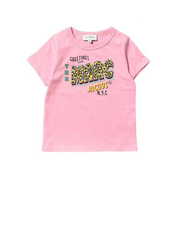 MARC JACOBS T- Shirt Girocollo Con Stampa Frontale Rosa