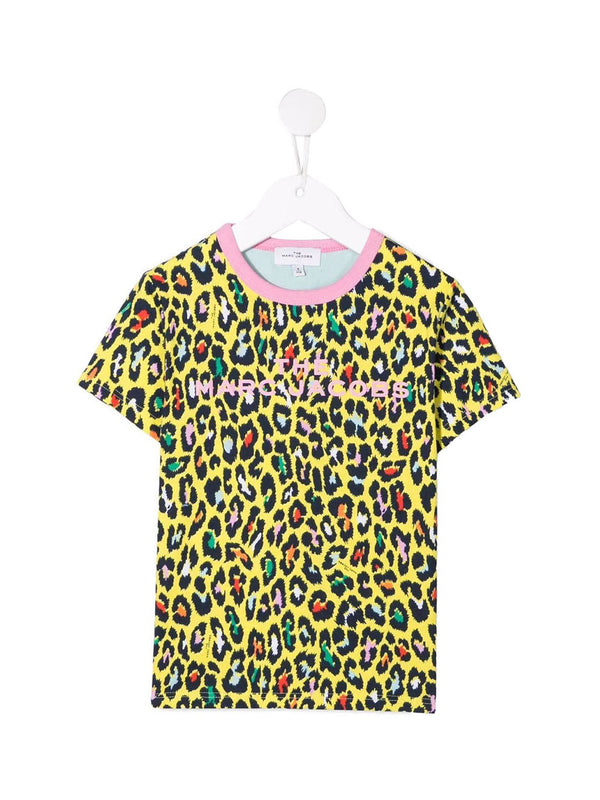 MARC JACOBS T-Shirt Stampa Leopard Giallo Limone