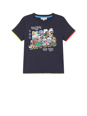 MARC JACOBS T- Shirt Girocollo Con Stampa Frontale Blu