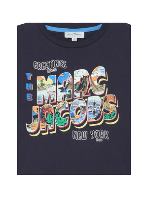 MARC JACOBS T- Shirt Girocollo Con Stampa Frontale Blu