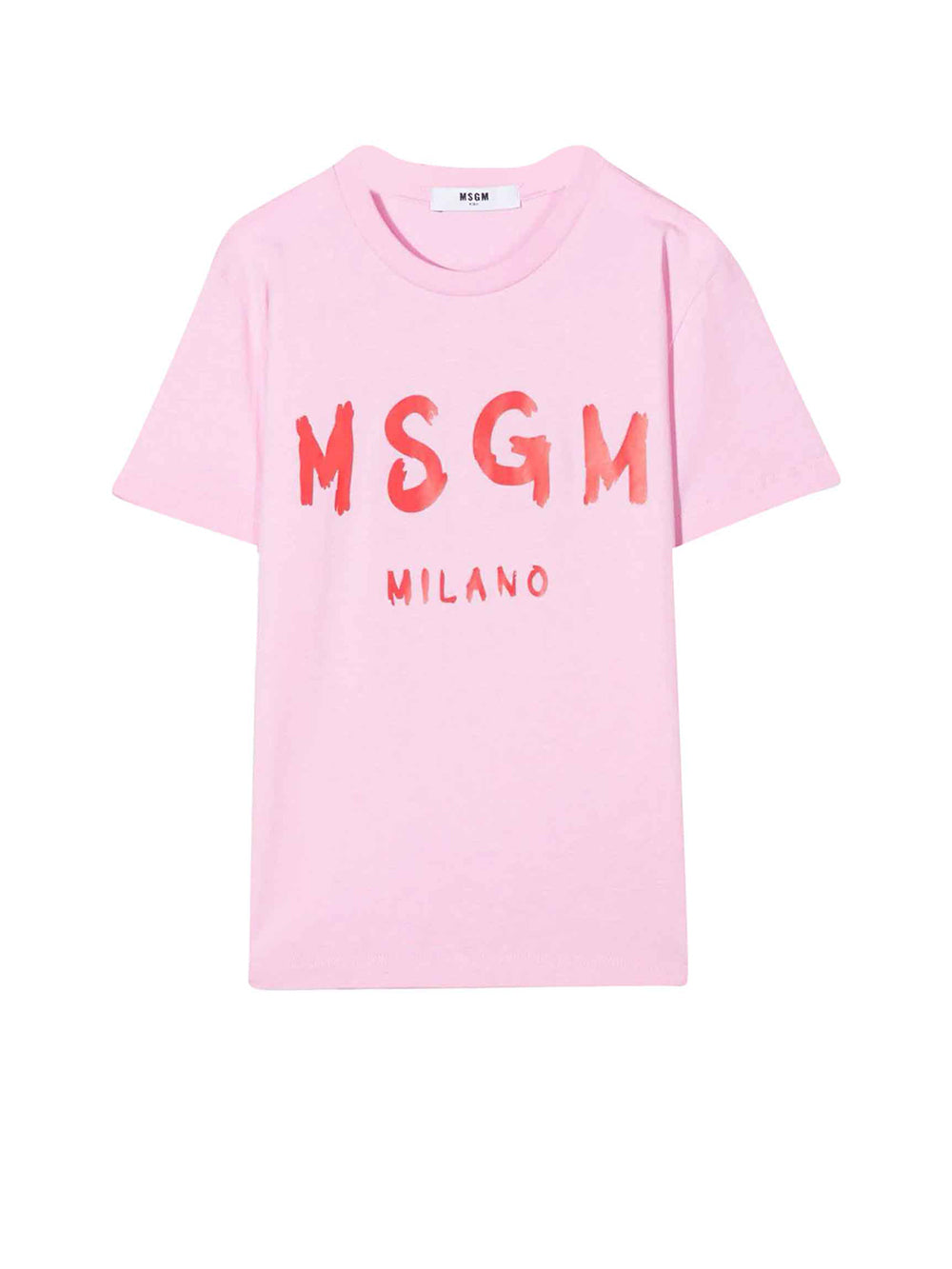MSGM T-Shirt Logo Frontale Rosa
