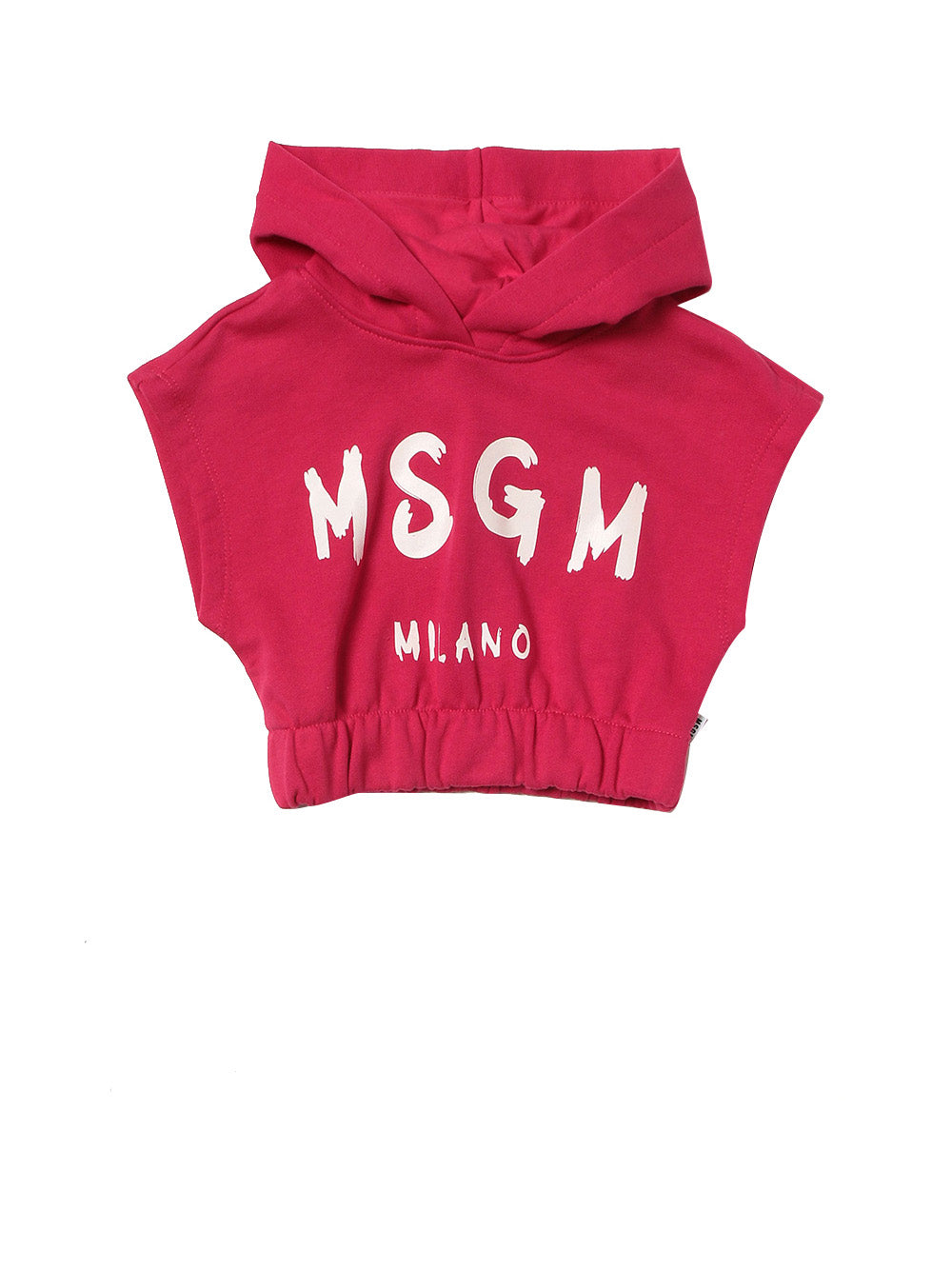 MSGM Felpa Logo Frontale Fuxia