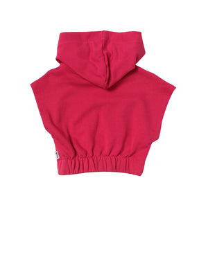 MSGM Felpa Logo Frontale Fuxia