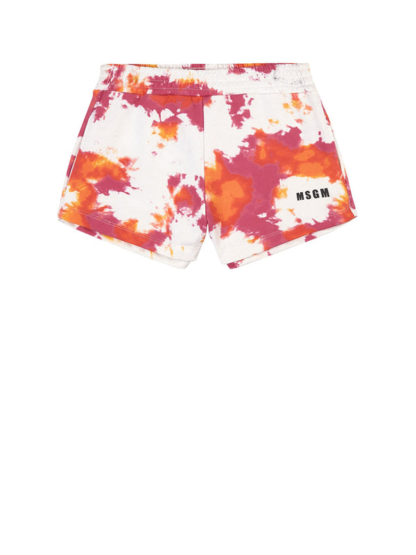 MSGM Pantaloncini Con Logo Multicolor