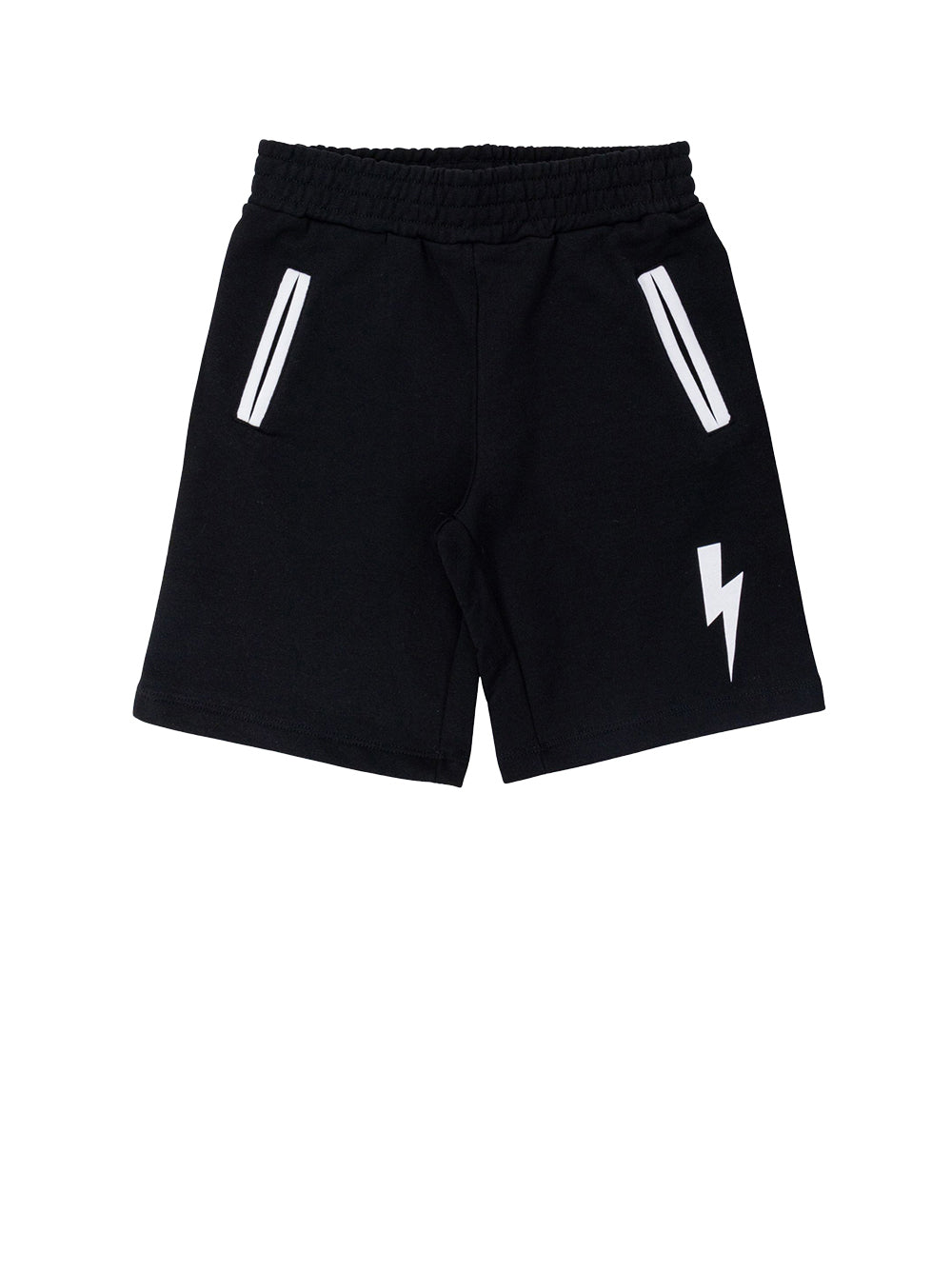 NEIL BARRETT Shorts Con Stampa Thunderbolt Nero