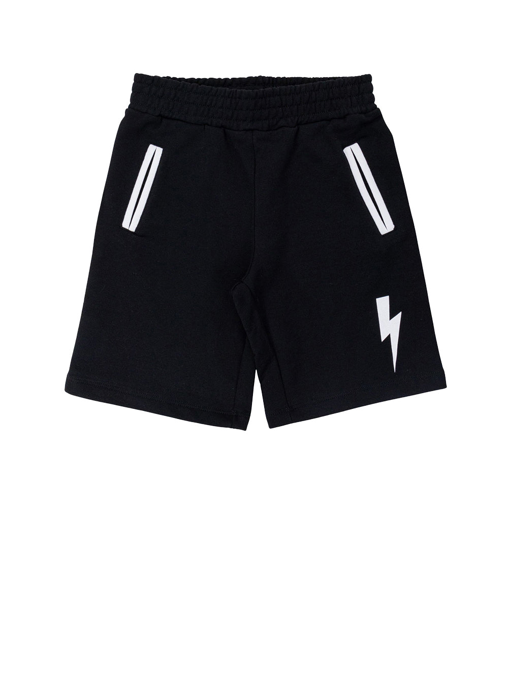 NEIL BARRETT Shorts Con Stampa Thunderbolt Nero