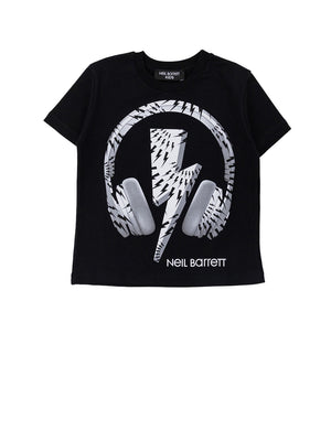 NEIL BARRETT T- Shirt Girocollo Con Stampa Nera