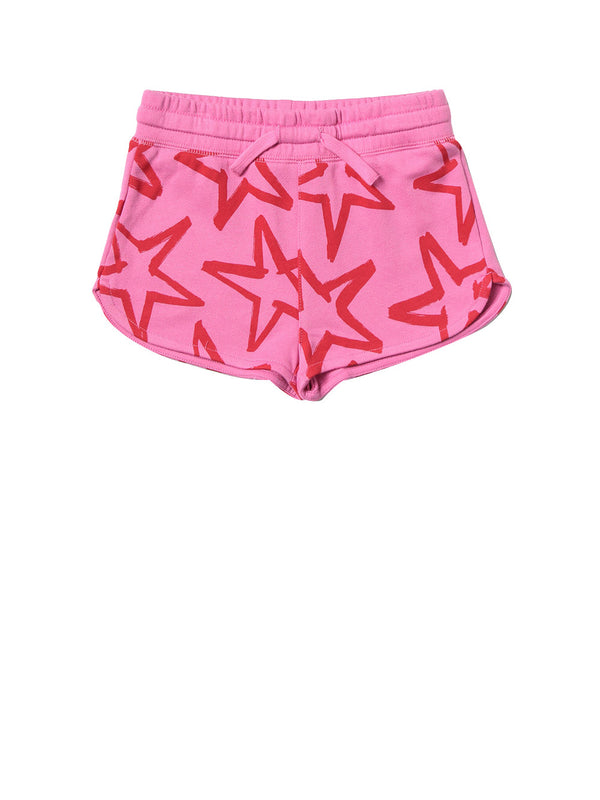 STELLA MCCARTNEY Pantaloncini Stampa All Over Rosa/Rosso