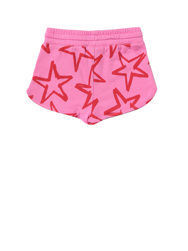 STELLA MCCARTNEY Pantaloncini Stampa All Over Rosa/Rosso