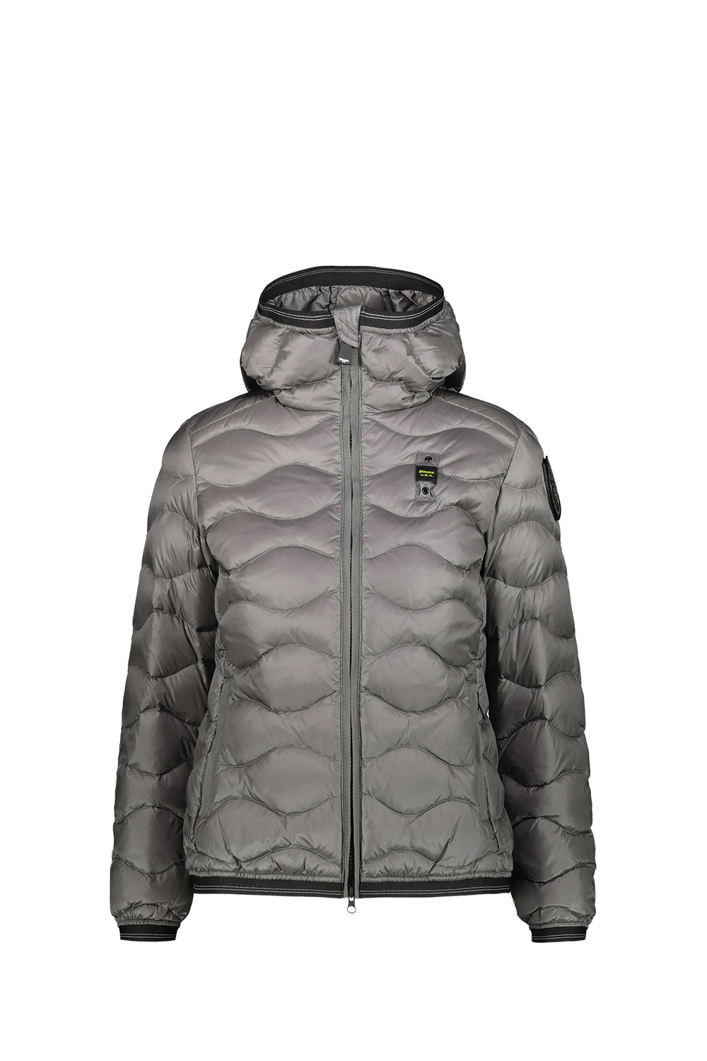 BLAUER Giubbotto Con Interno In Piuma E Logo Grigio