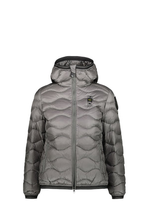 BLAUER Giubbotto Con Interno In Piuma E Logo Grigio