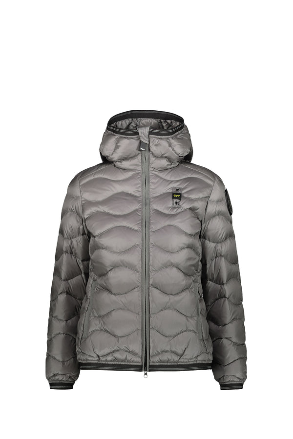 BLAUER Giubbotto Con Interno In Piuma E Logo Grigio