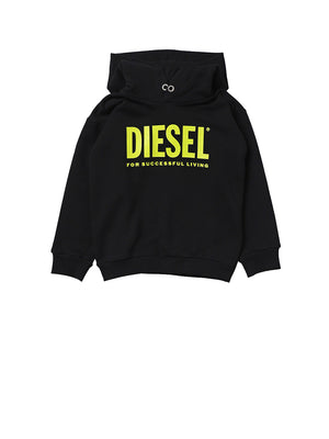 DIESEL Felpa Sdivision Logo Over Nero