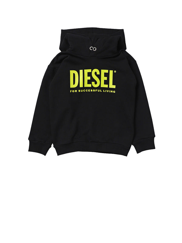 DIESEL Felpa Sdivision Logo Over Nero