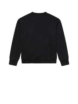 DSQUARED Felpa nera Bambino con collo a costine