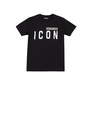 DSQUARED T-shirt Bambino con logo in contrasto sul petto