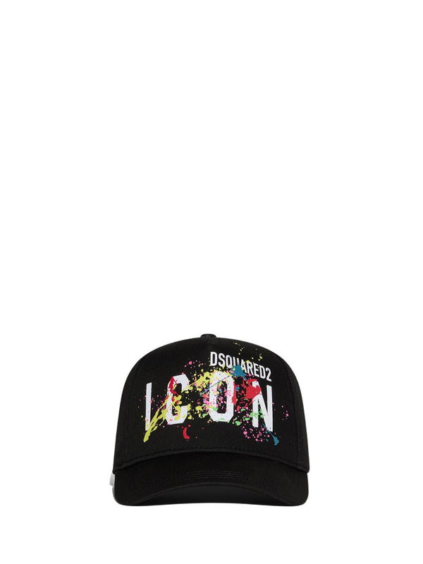 DSQUARED ICON Cappello da baseball Bambino in cotone con vernice multicolore