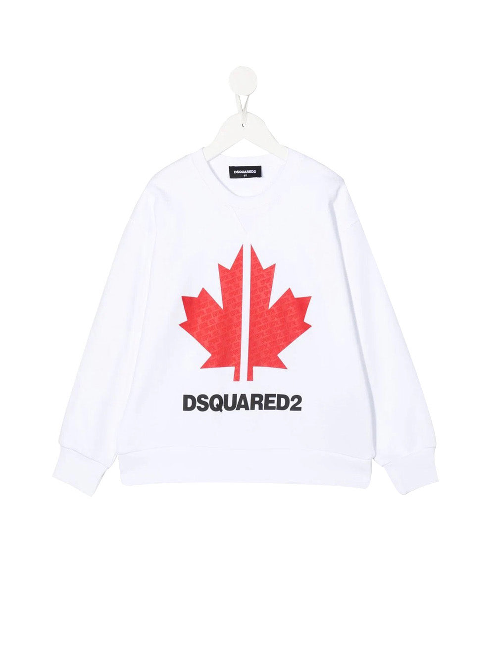 DSQUARED Felpa Stampa Frontale Bianco