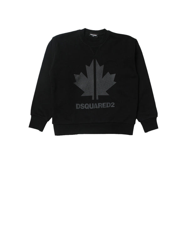 DSQUARED Felpa Stampa Frontale Nero