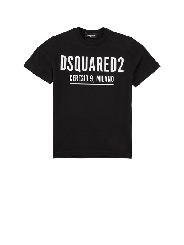 DSQUARED T-Shirt Logo Frontale Nero
